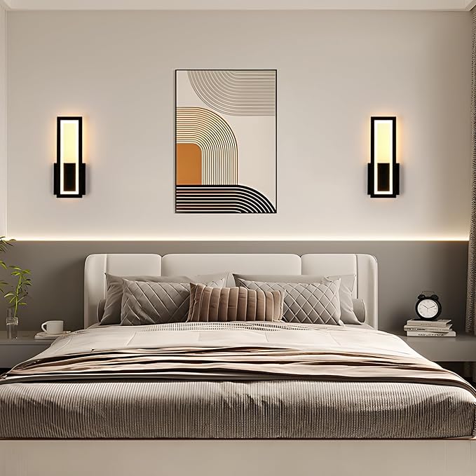 Wall Light - Black Acrylic Frame, Warm Light