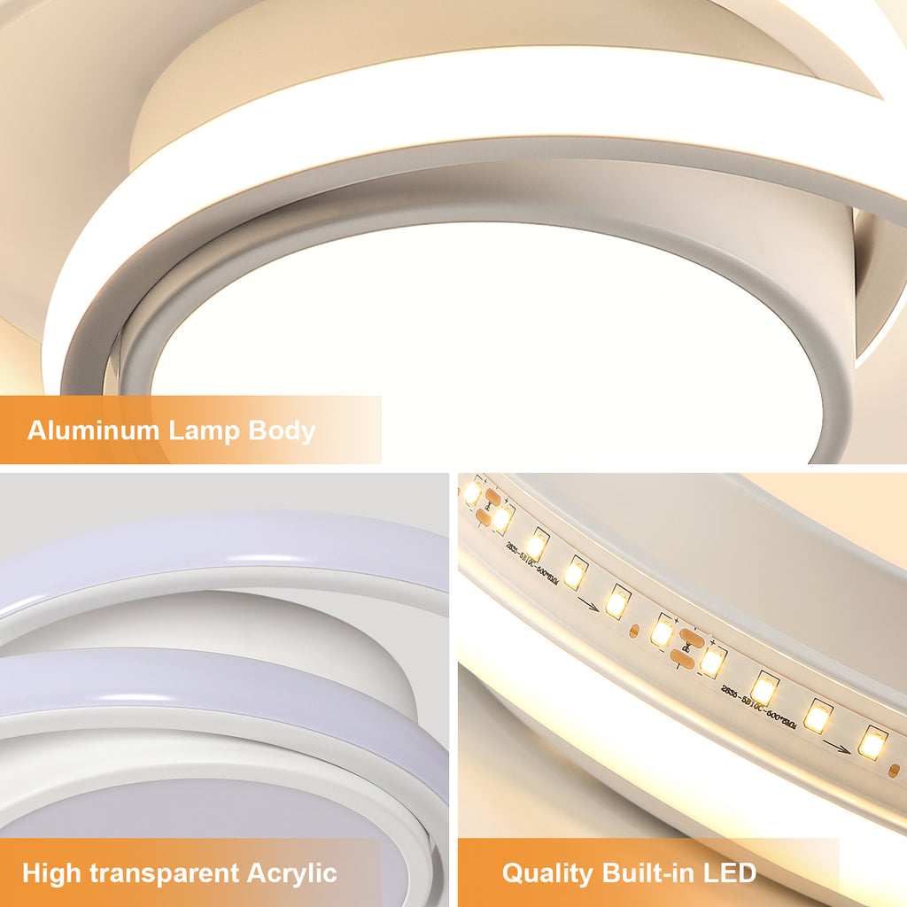 Ceiling Light - White Aluminium Frame, Natural Light