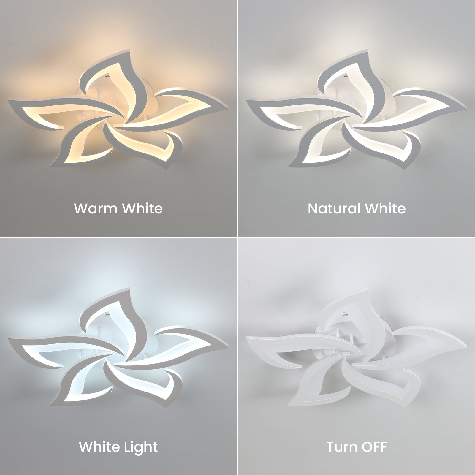 Ceiling Light - White Acrylic Frame, Tunable and Dimmable