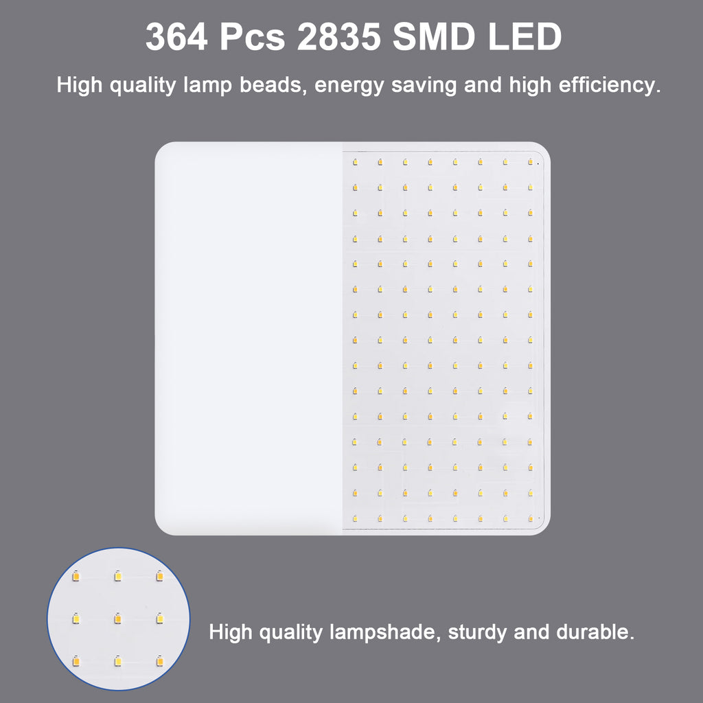 Ceiling Light - White Plastic Frame, White Light