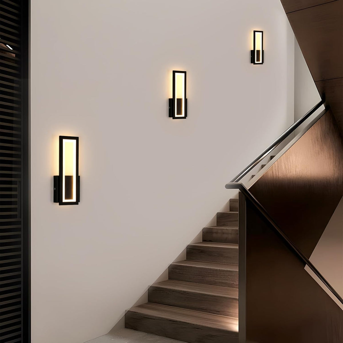 Wall Light - Black Acrylic Frame, Warm Light