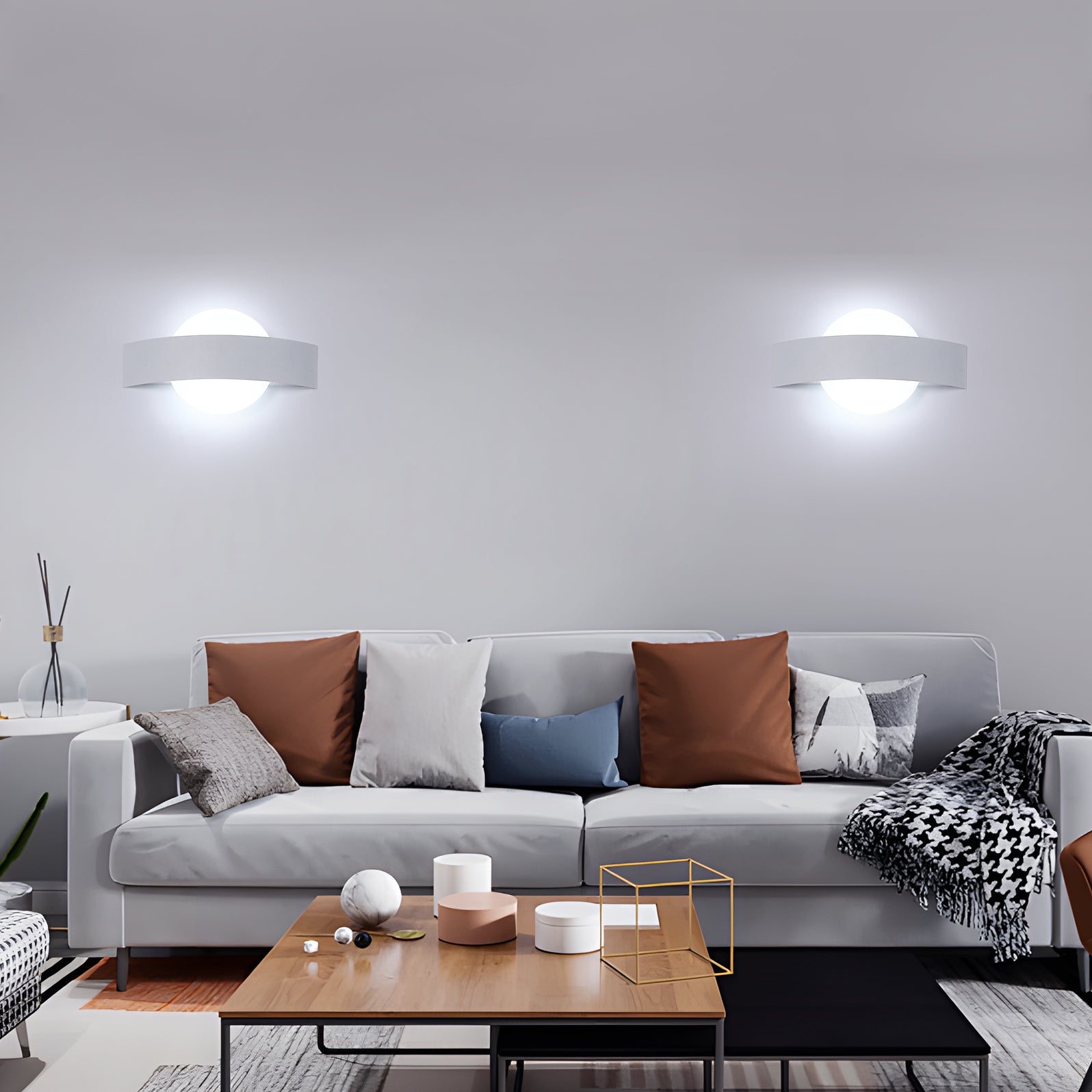 Wall Light - White Acrylic Frame, White Light
