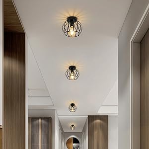 Ceiling Light - Black Metal Frame