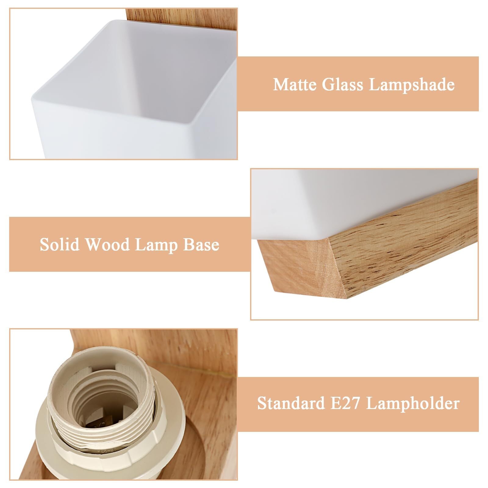 Wall Light - Wood Glass Frame