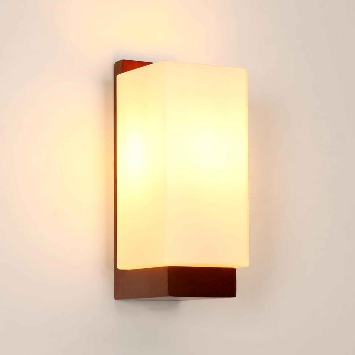 Wall Light - Wood Glass Frame
