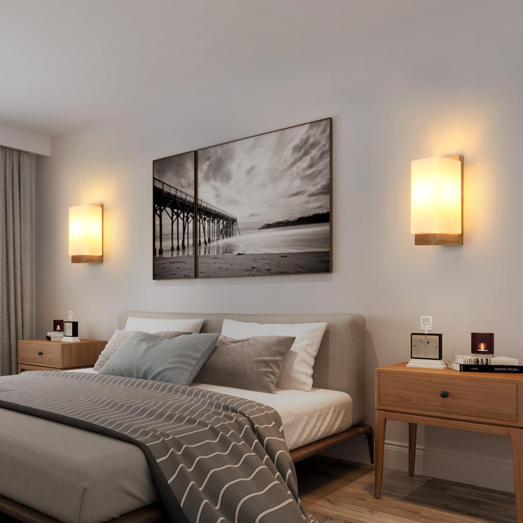Wall Light - Wood Glass Frame