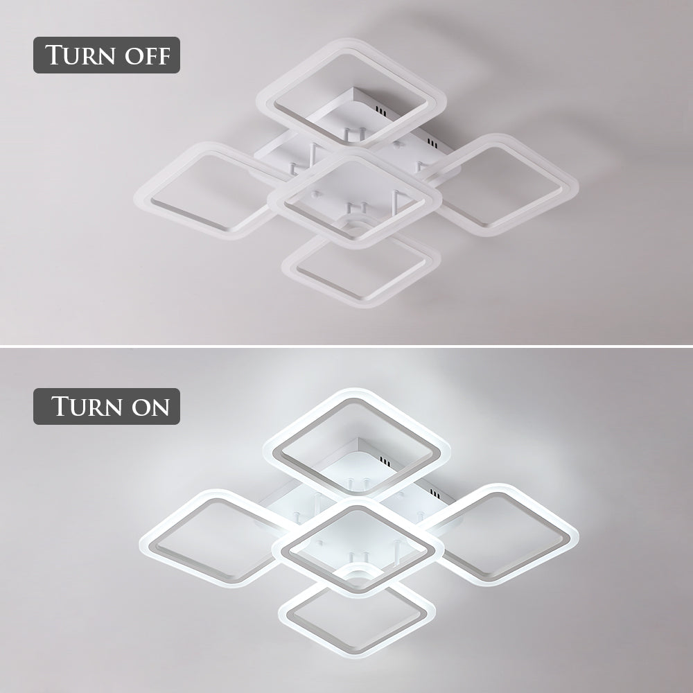 Plafoniera - Telaio in acrilico bianco, Luce bianca