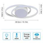 Ceiling Light - White Metal Frame, White Light