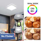 Comely LED Plafonnier 30x30 cm, 48W Blanc Froid 6500K, Plafonnier LED Plat Blanc, IP54 Étanche, Économie d'Énergie, Ultra-fin, pour Salle de Bain, Cuisine, Bureau, Couloir, Salon