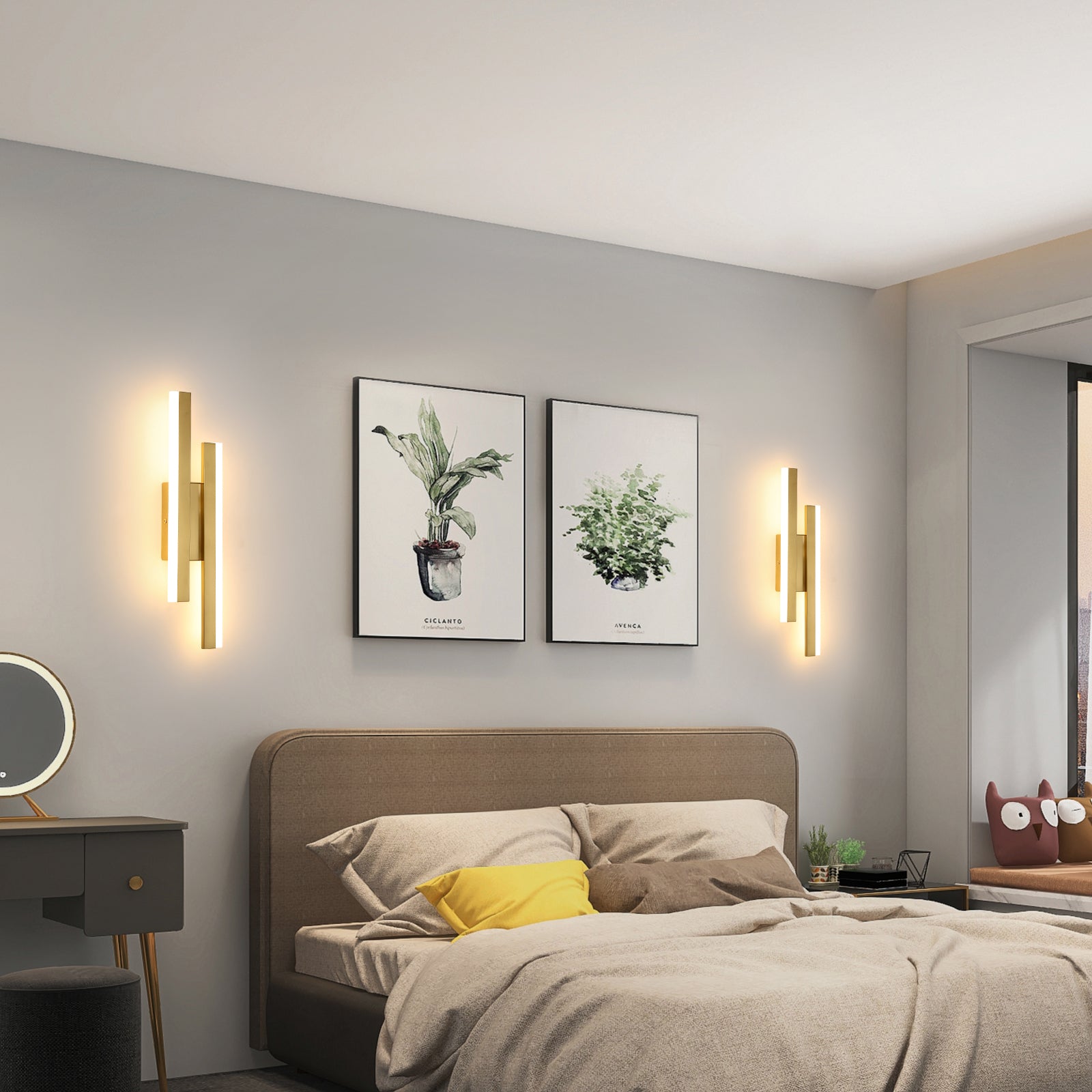 Wall Light - Gold Acrylic Frame, Warm Light