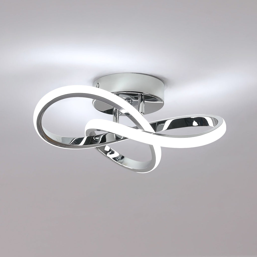 Ceiling Light - Chrome Aluminium Frame, White Light