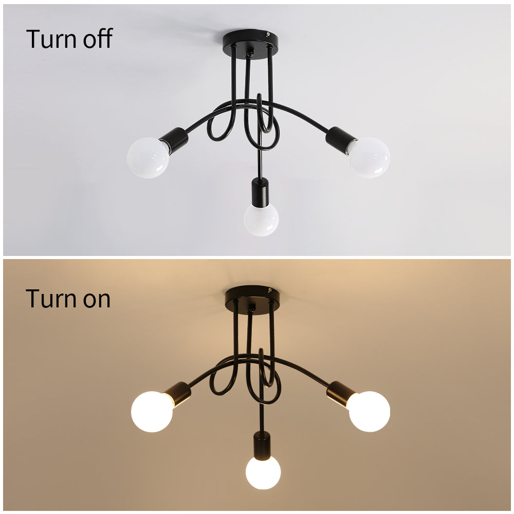 Ceiling Light - Black Metal Frame