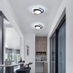 Ceiling Light - Black & White Aluminium Frame, White Light
