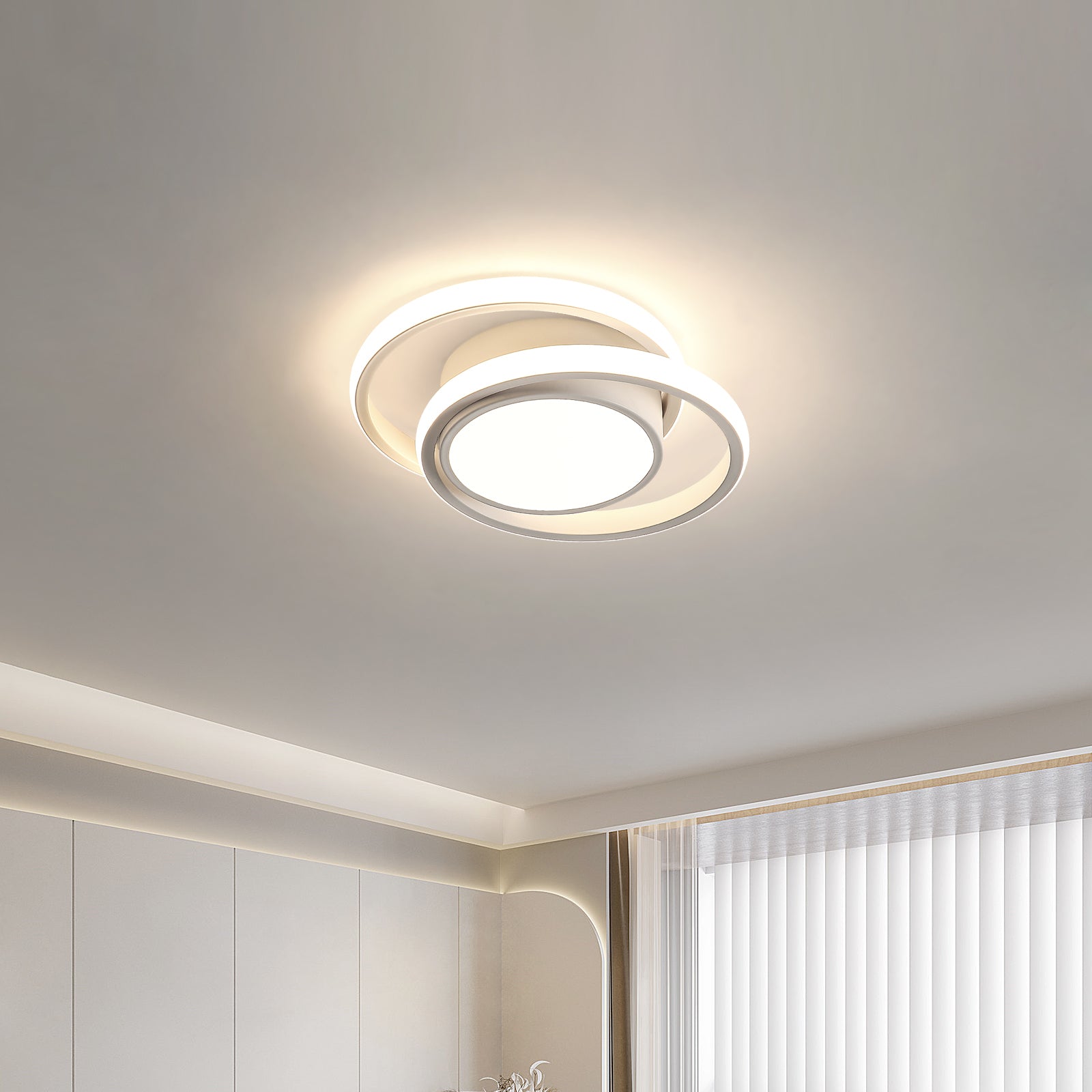 Ceiling Light - White Aluminium Frame, Natural Light