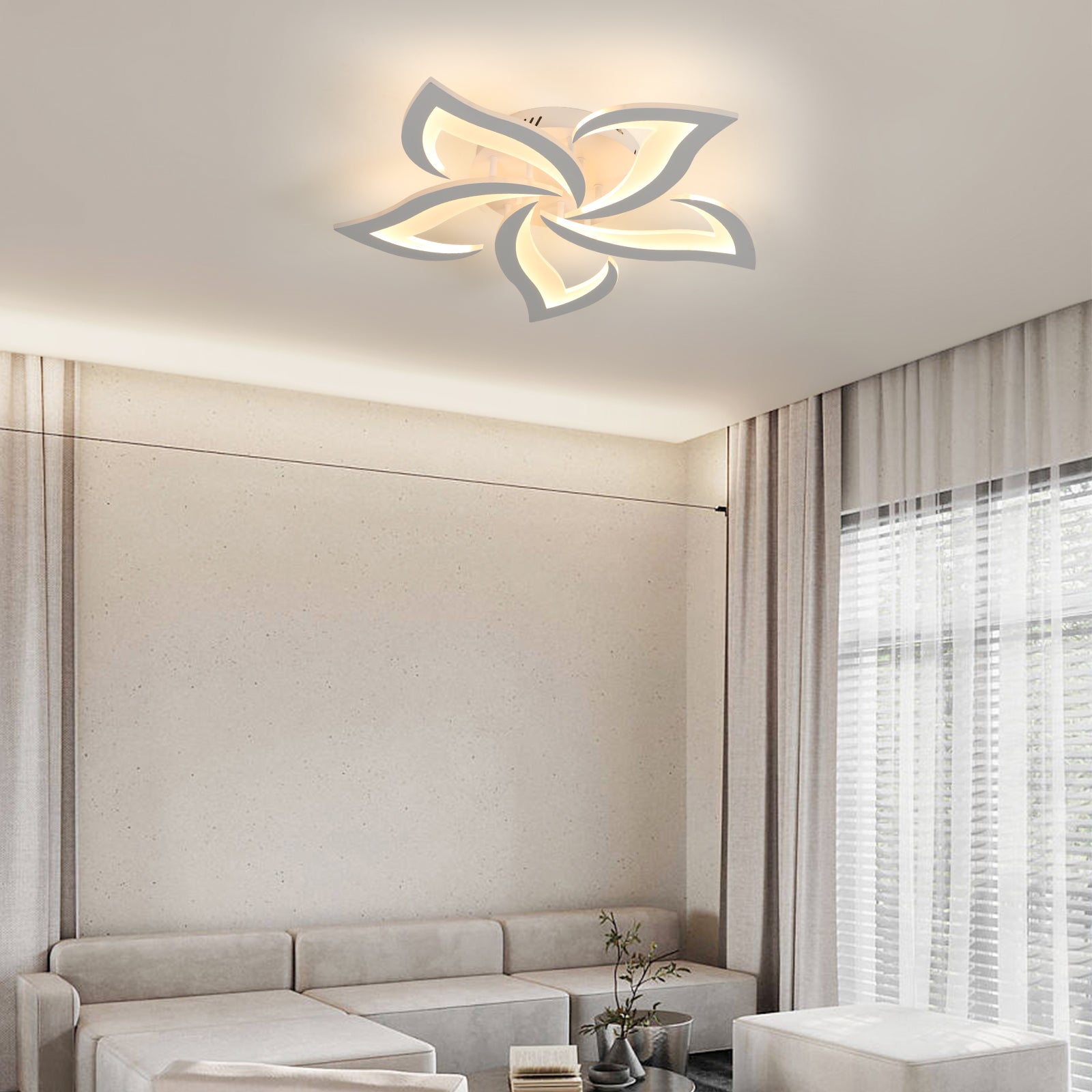 Ceiling Light - White Acrylic Frame, Tunable and Dimmable