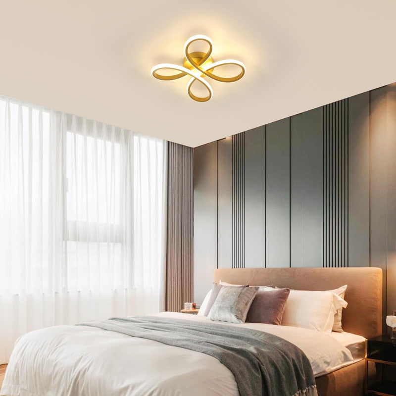 Deckenleuchte - Goldener Aluminiumrahmen, warmweißes Licht