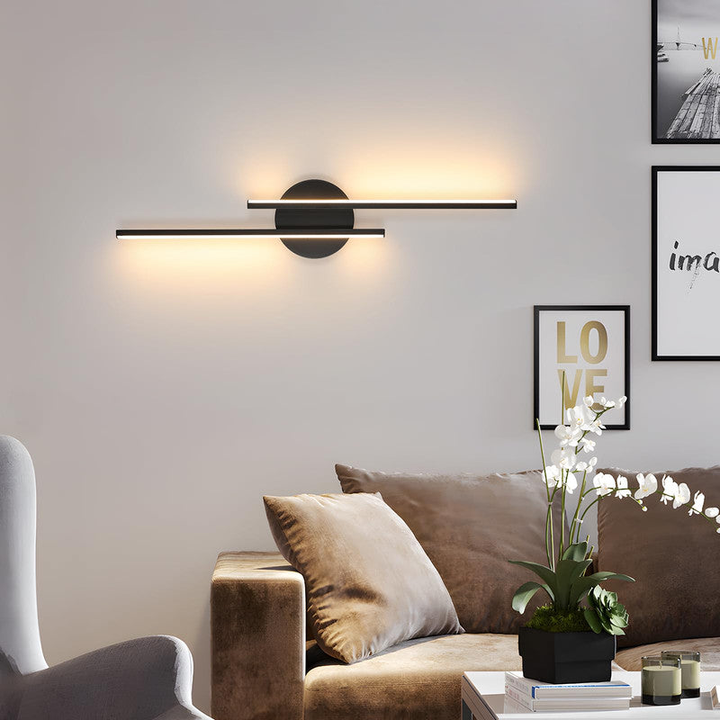 Wall Light - Black Aluminium Frame, Warm Light