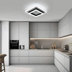 Ceiling Light - Black & White Acrylic Frame, White Light