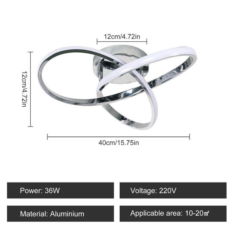 Ceiling Light - Chrome Aluminium Frame, Tunable and Dimmable