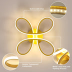 Deckenleuchte - Goldener Aluminiumrahmen, warmweißes Licht