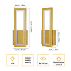 Wandleuchte – Goldener Acrylrahmen, Warmweißes Licht