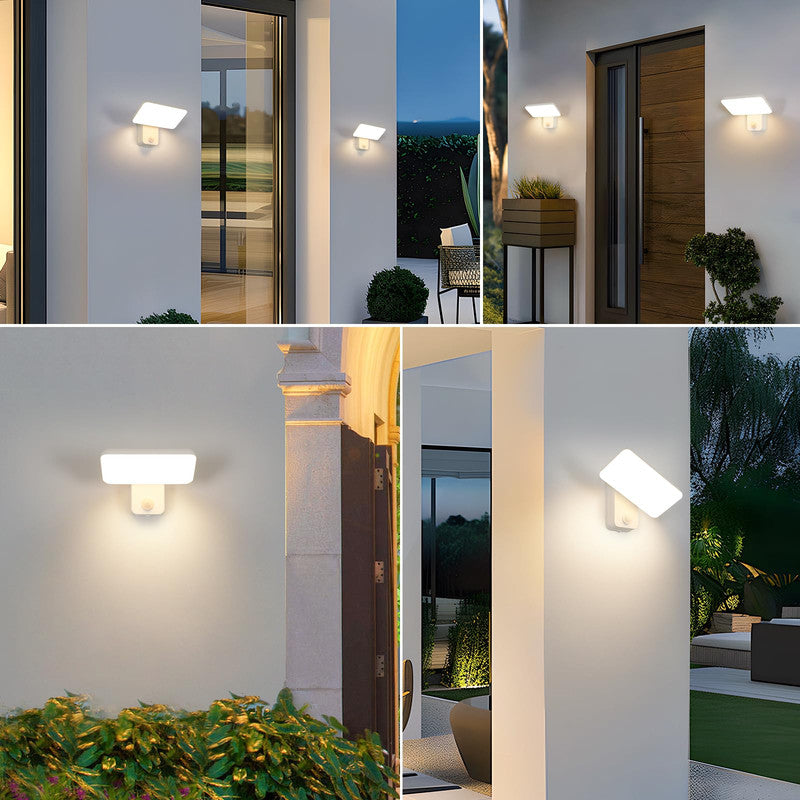 Wandleuchte – Weißer Aluminiumrahmen, warmes Licht