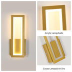 Wandleuchte – Goldener Acrylrahmen, Warmweißes Licht