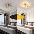Deckenleuchte - Goldener Aluminiumrahmen, warmweißes Licht