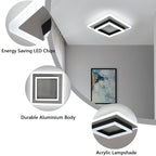 Ceiling Light - Black & White Acrylic Frame, White Light