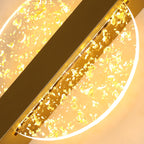 Wandleuchte – goldener Acrylrahmen, warmes Licht