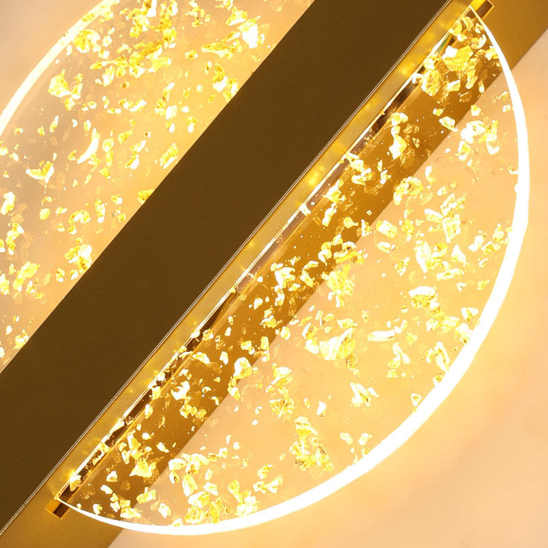 Wandleuchte – goldener Acrylrahmen, warmes Licht