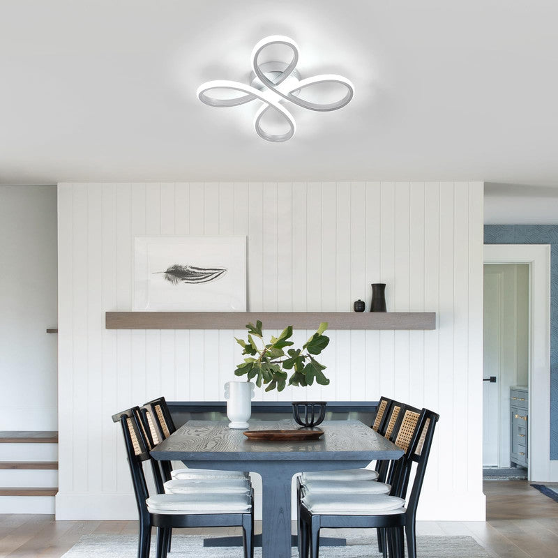 Deckenleuchte - Rahmen aus silbernem Aluminium, weißes Licht