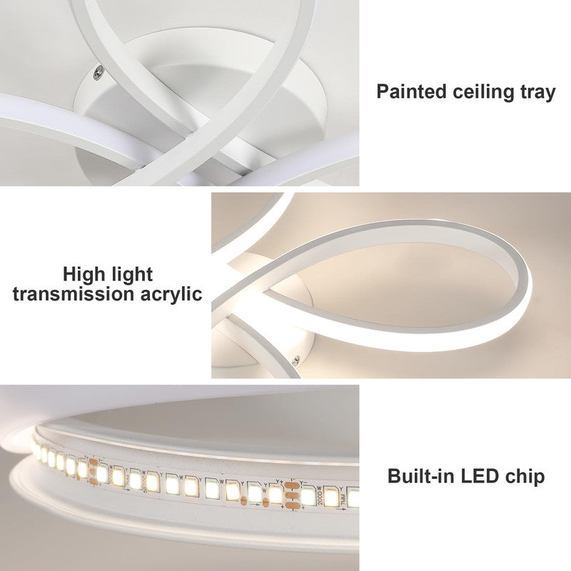 Ceiling Light - White Acrylic Frame, Tunable and Dimmable