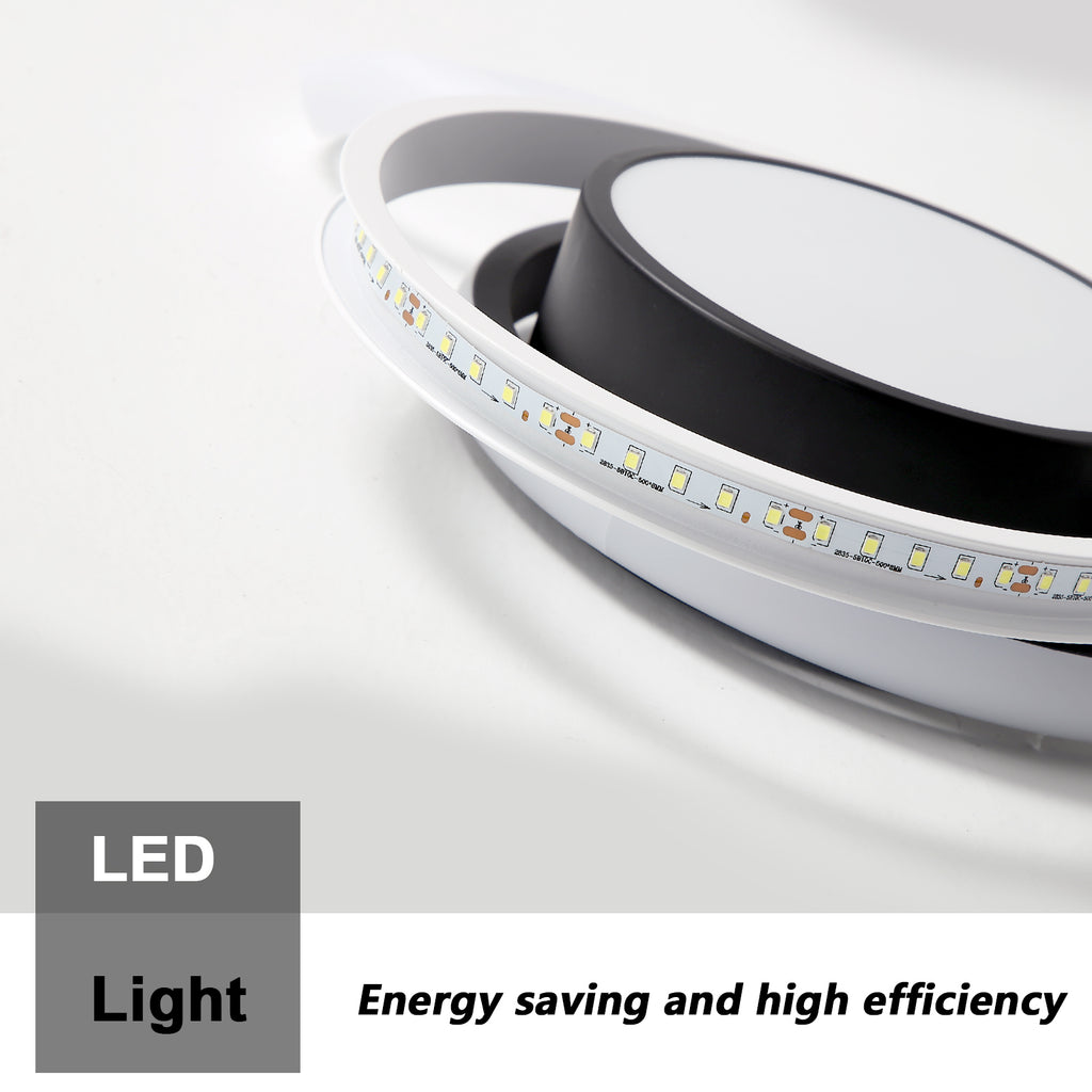 Ceiling Light - Black & White Aluminium Frame, White Light