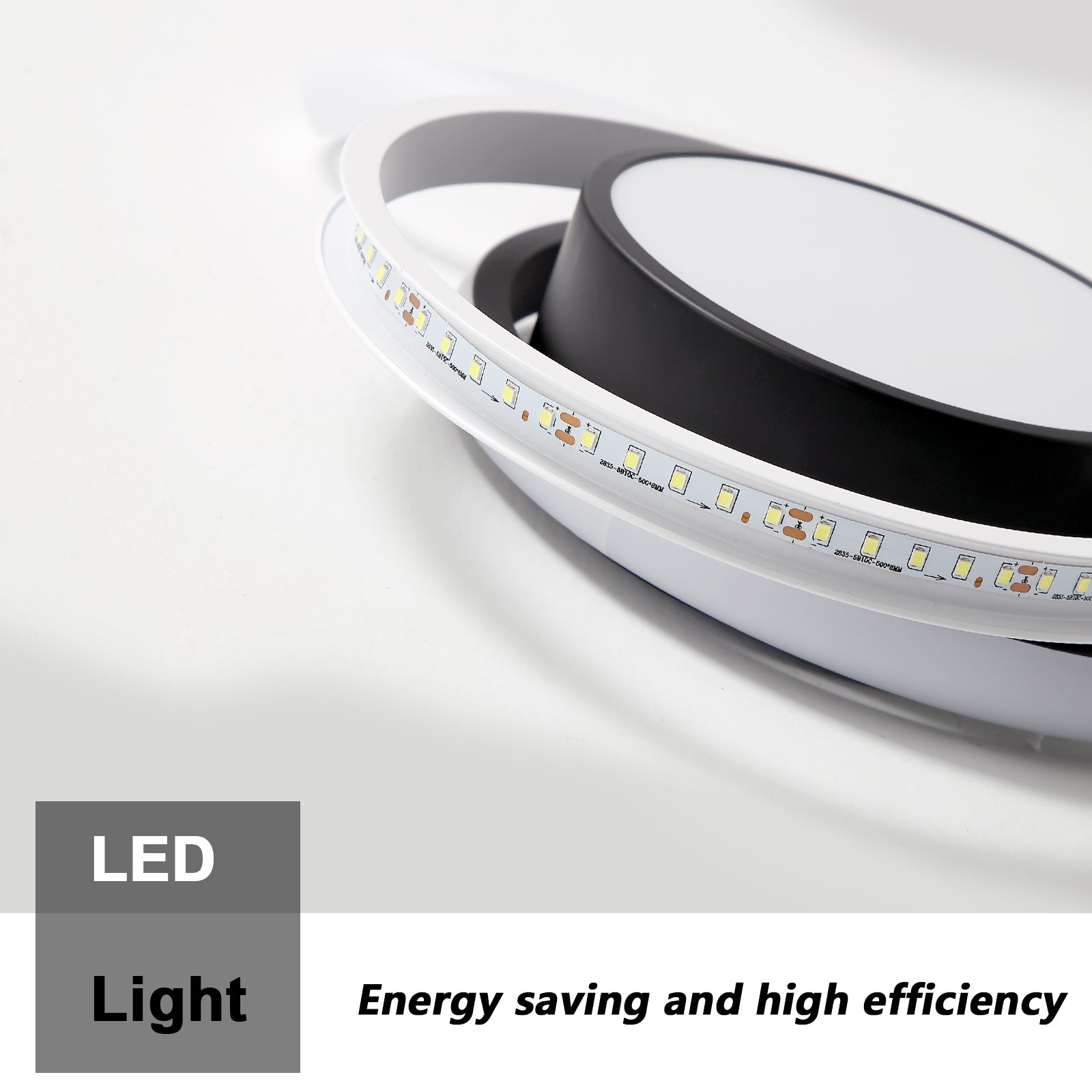 Ceiling Light - Black & White Aluminium Frame, White Light