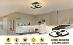 Ceiling Light - Black Aluminium Frame, Warm Light