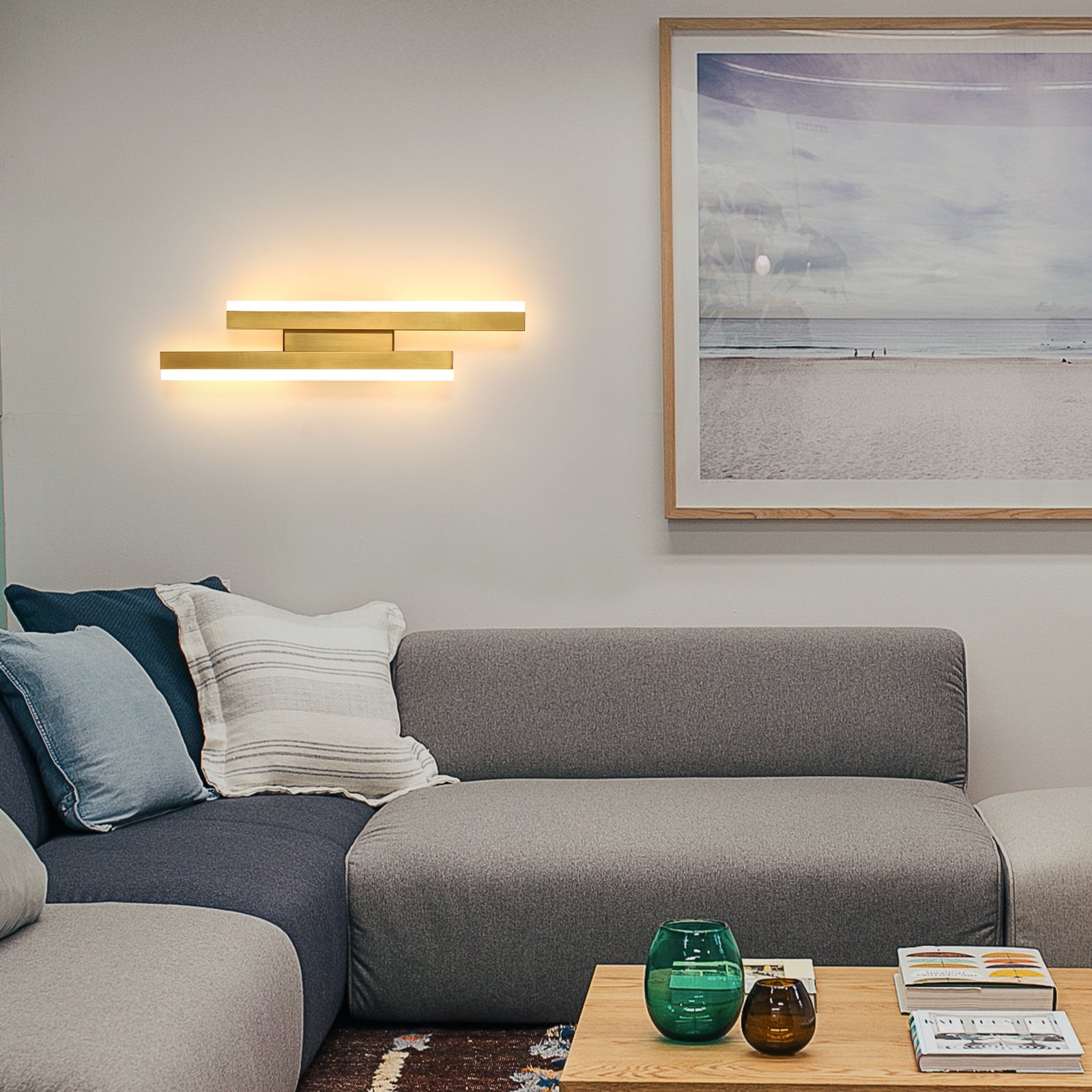 Wall Light - Gold Acrylic Frame, Warm Light