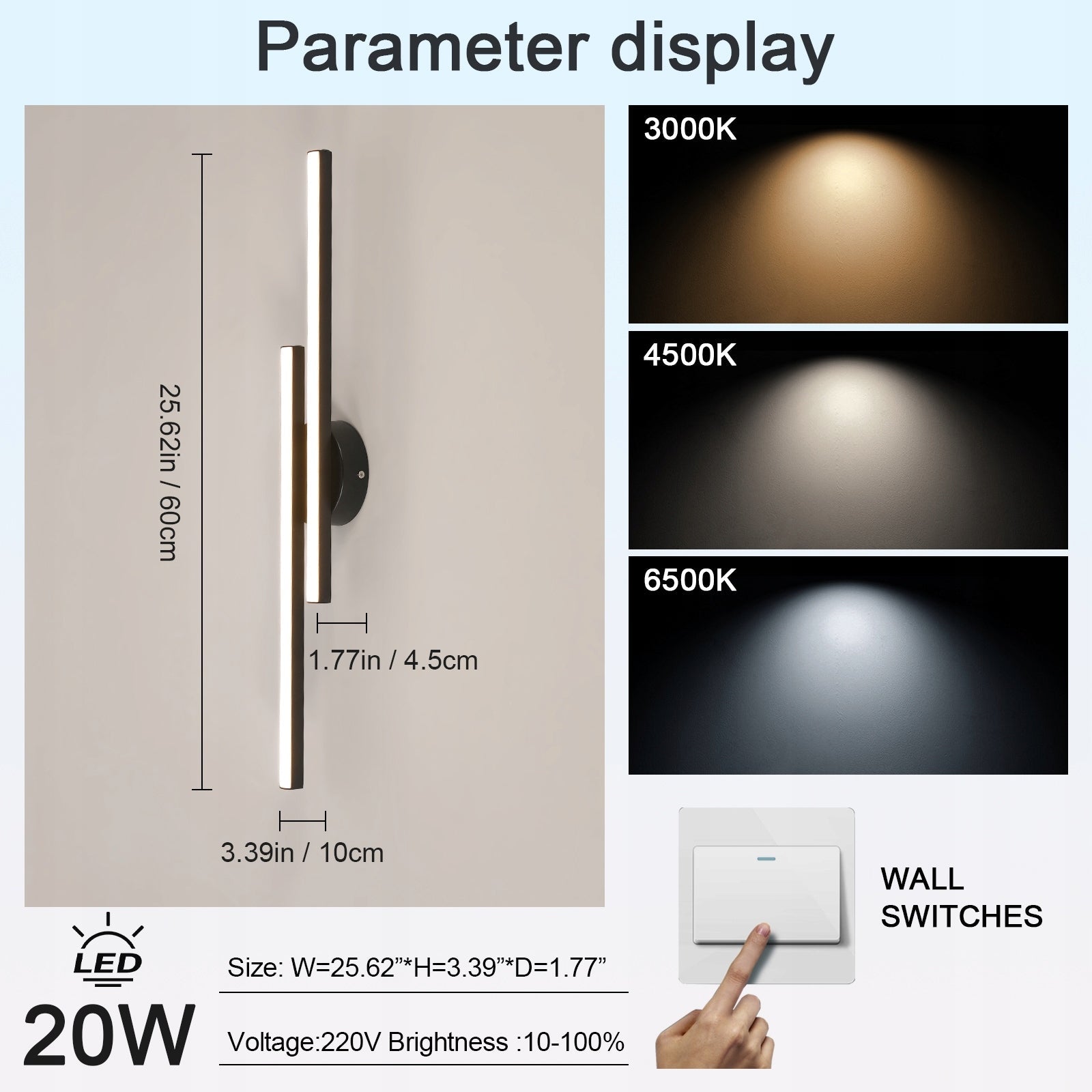Ceiling Light - Black Aluminium Frame, Tunable