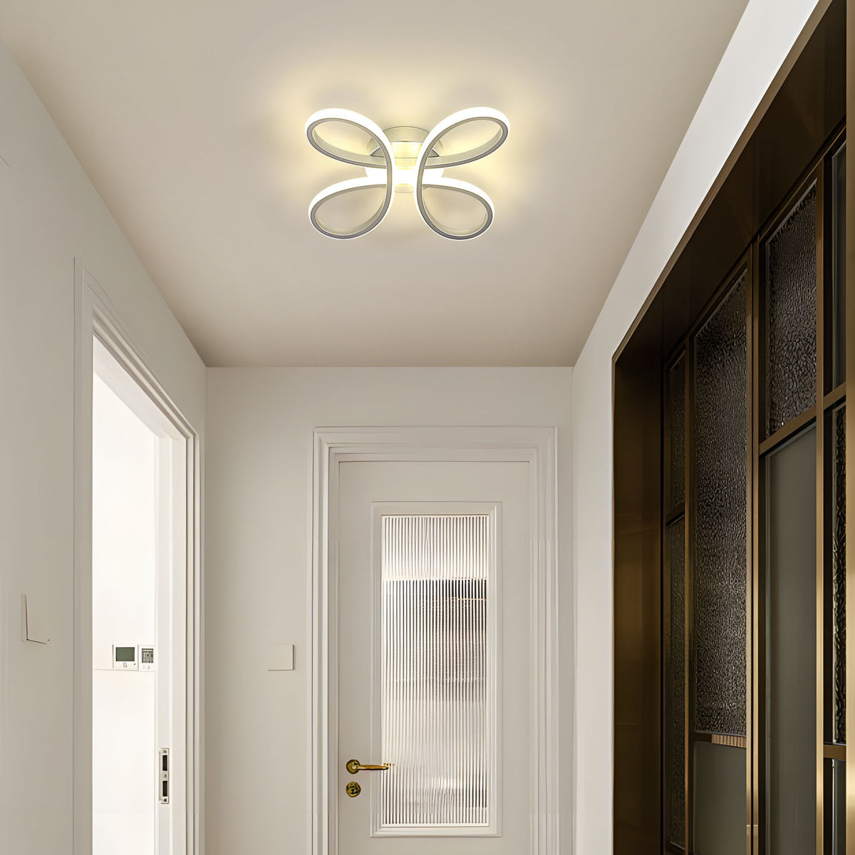 Ceiling Light - Silver Aluminium Frame, Natural Light