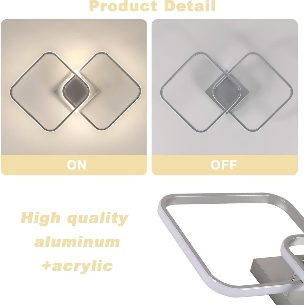 Ceiling Light - Silver Aluminium Frame, Natural Light