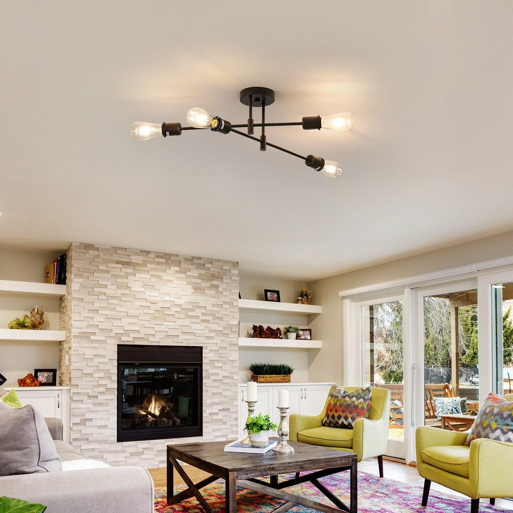 Ceiling Light - Black Metal Frame