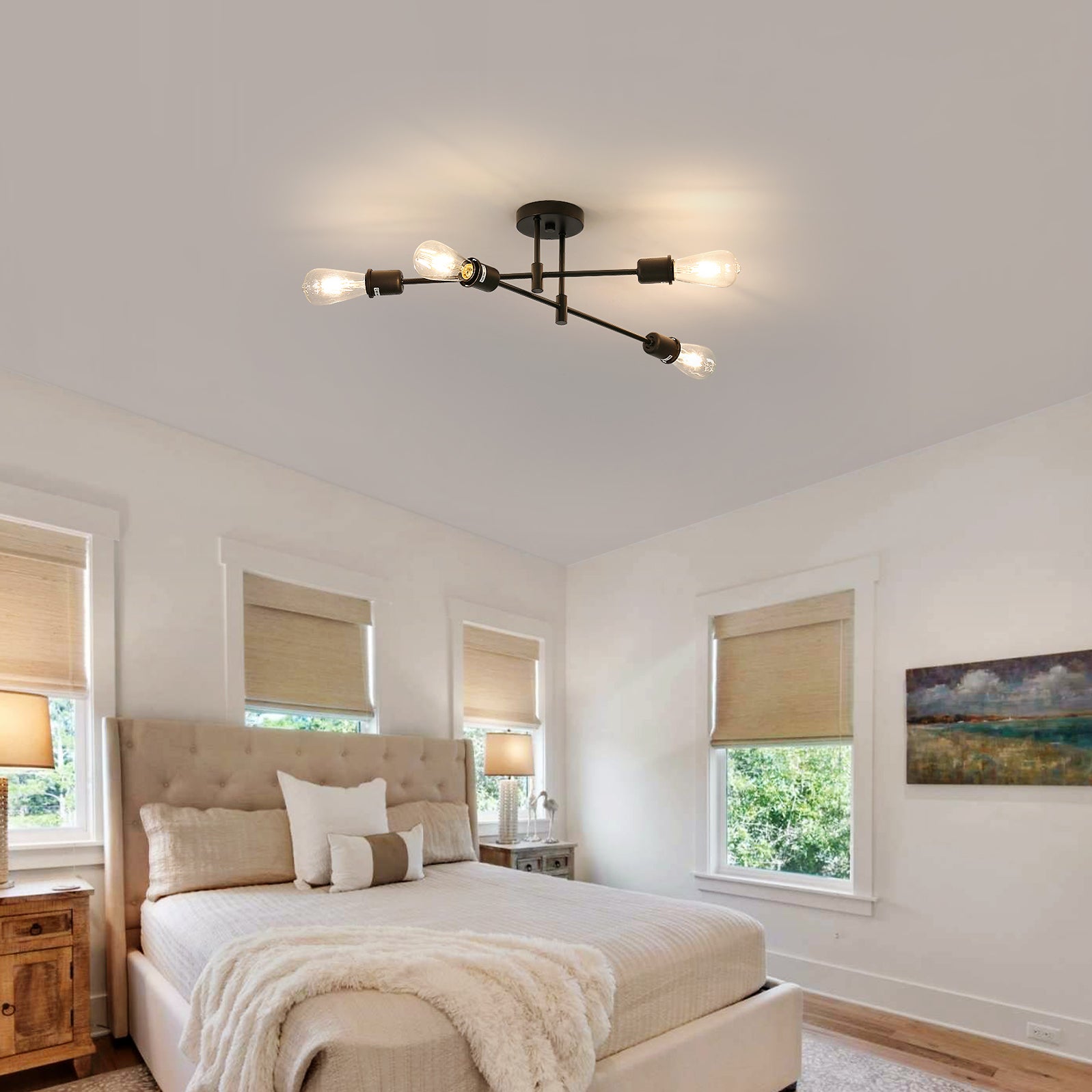 Ceiling Light - Black Metal Frame