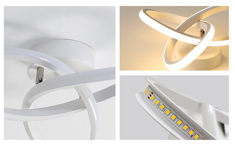 Ceiling Light - White Aluminium Frame, Warm Light