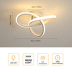 Ceiling Light - White Aluminium Frame, Warm Light