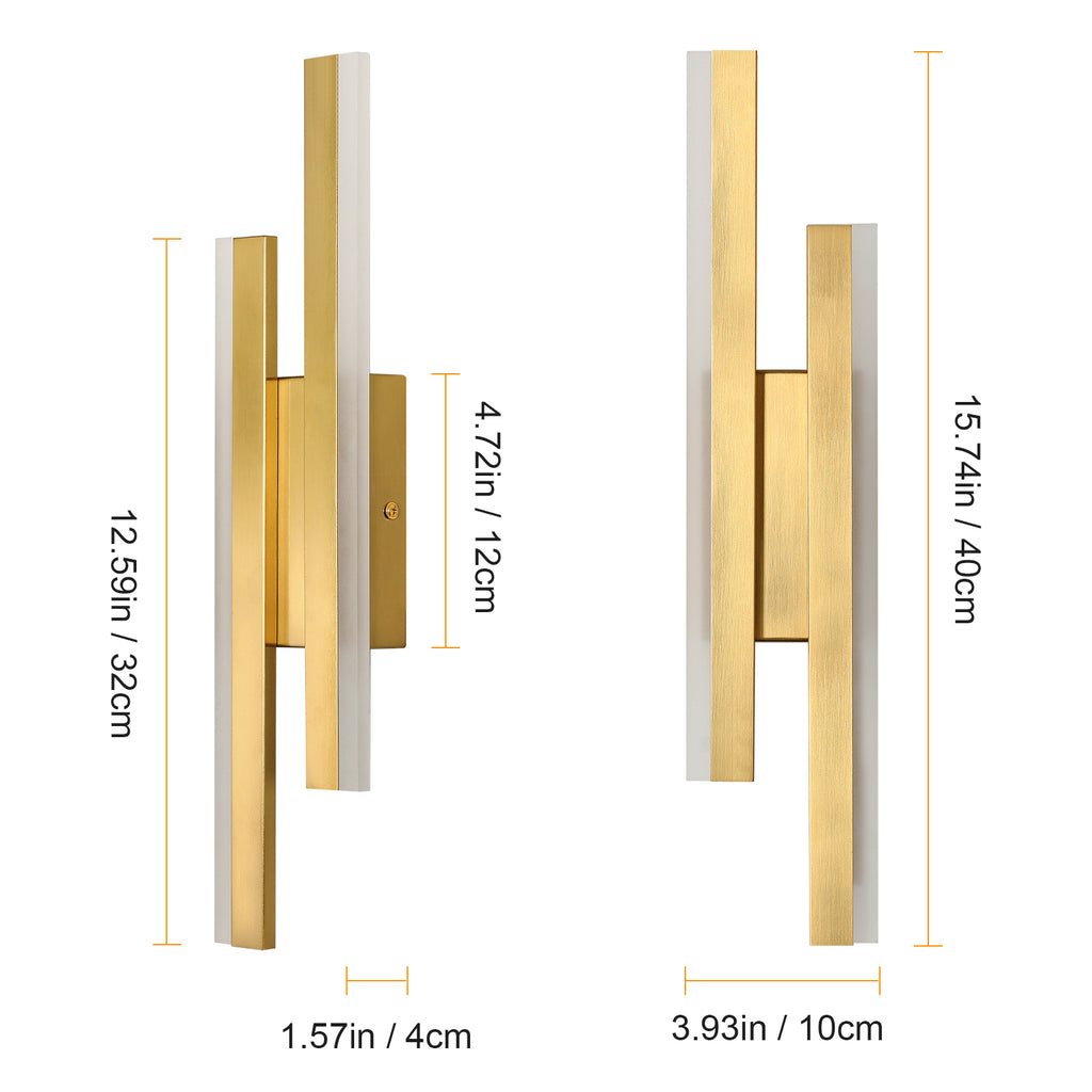 Wall Light - Gold Acrylic Frame, Warm Light