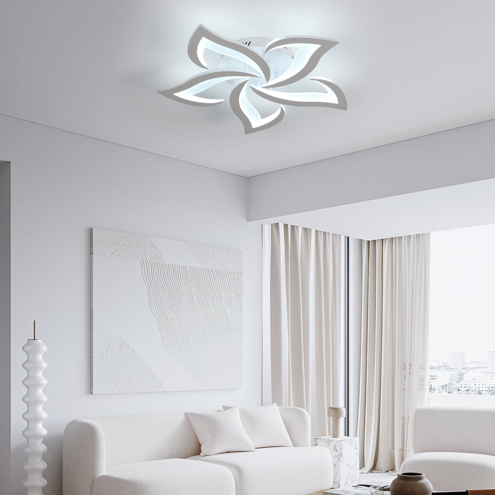 Ceiling Light - White Acrylic Frame, Tunable and Dimmable