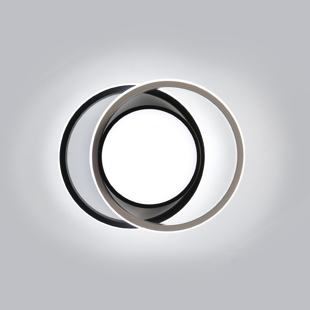 Ceiling Light - Black & White Aluminium Frame, White Light