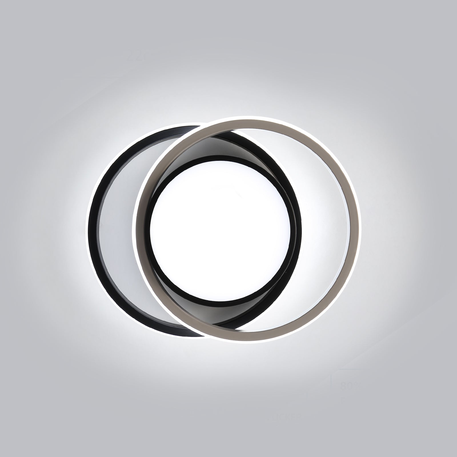 Ceiling Light - Black & White Aluminium Frame, White Light