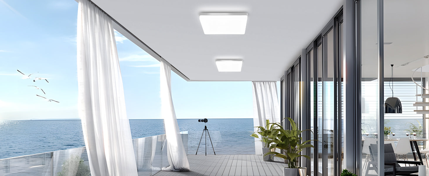 Comely LED Plafonnier 30x30 cm, 48W Blanc Froid 6500K, Plafonnier LED Plat Blanc, IP54 Étanche, Économie d'Énergie, Ultra-fin, pour Salle de Bain, Cuisine, Bureau, Couloir, Salon