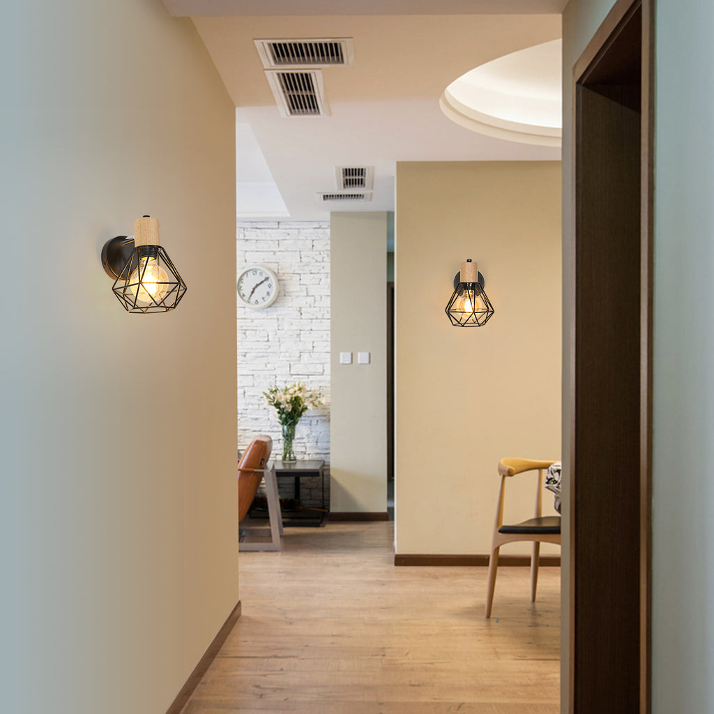Wall Light - Black Metal Frame